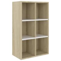 vidaXL Estantería/Aparador madera contrachapada 66x30x98cm Blanco, Negro, Roble Sonoma Mueble Almacenaje Estantería para Oficina, Estudio, Dormitorio Estantería/Librería/ mueble de Almacenamiento - details 1