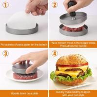 Prensa para hamburguesas antiadherente para hacer hamburguesas con 4 papeles encerados, de aluminio, para cocina, parrilla de barbacoa - details 3