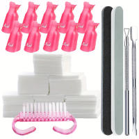 LULAA 10Pcs/1Set Clips De Plástico Para Arte De Uñas Y Remoción De Esmalte UV Gel Polvo Remover De Uñas Con Herramienta De Envolvimiento Para Uñas De Dedos - details 7
