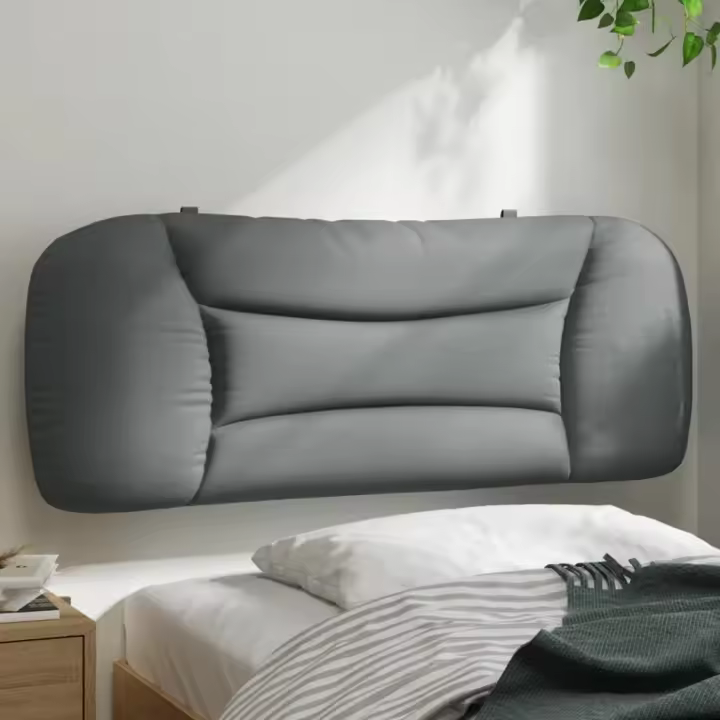 vidaXL Cabecero de cama acolchado tela gris claro 100 cm - 1