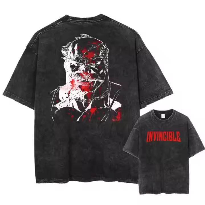 Camiseta De Hombre Con Estampado Invencible Ropa Hombre Tejido Algodón Estilo Casual Cuello Redondo Manga Corta Verano - 1