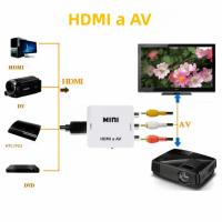 TABLLYUGE Convertidor De HDMI a AV RCA 1080P Compatible Con USB Soporte NTSC PAL Para PC HDTV Proyector Adaptador HDMI2AV - details 1
