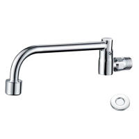 Grifo De Cocina De Latón G1/2 Semi-Automático Para Restaurante Hotel Casa Instalación Montada En Pared Material De Latón Y Acero Inoxidable - details 1