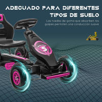 HOMCOM Go Kart a Pedales para Niños de 5-12 Años Coche de Pedales Infantil con Asiento Ajustable Neumáticos Inflables Amortiguador y Freno de Mano Carga 50 kg 121x58x61 cm - details 5