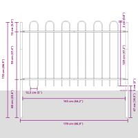 Cerca de Jardín VidaXL con Parte Superior Arqueada Gris 3,4x1,2 m de Acero - details 6