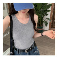 Top Corto De Verano Para Mujer Sin Mangas En Estilo Casual Suéter De Encaje Con Ribbing Solido Camiseta De O-Neck Moda Urban Streetwear - details 46