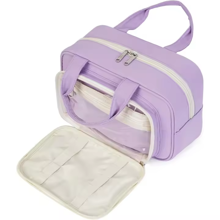Bolsa de Maquillaje Organizador de Cosméticos para Mujeres y Niños Neceser (Gris Azul) - 1