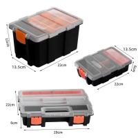Caja De Almacenamiento De Herramientas Portátil Caja De Partes Plástica Con Múltiples Redes Y Combinación De Tornillos Para Reparación De Garage - details 2