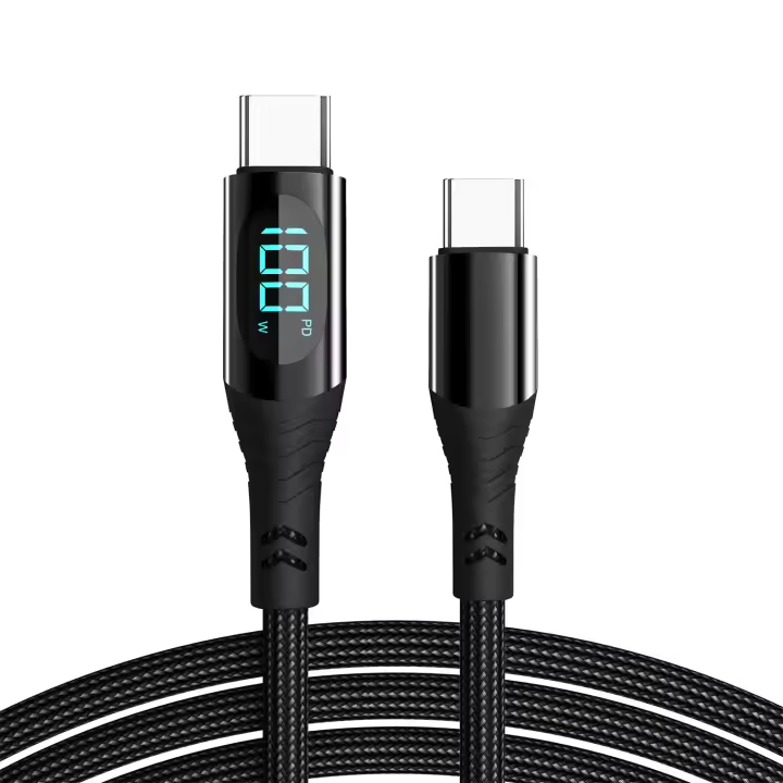 Cable USB C a C Tipo C Para Carga Rápida 100W Con Pantalla Digital 7A Compatible Con HUAWEI Xiaomi Macbook iPad Cable De Datos - 1