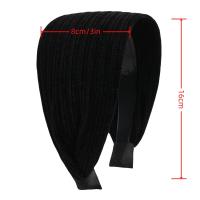 Headband Ancho Para Mujer Accesorio De Pelo Con Detalle De Enredo Fashionable Negro Terciopelo Cubierta Extra Para Mujer - details 2