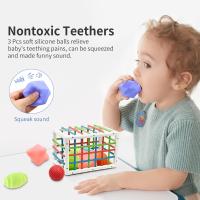 Juguetes de Habilidades Motoras para Bebé 6 9 12 18 Meses, Juegos Montessori Educativos Aprendiendo Caja de Clasificación Sensorial con 6 Piezas Textura Ball y 3 Bolas Blandas Juguetes niños 1 año - details 1