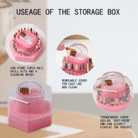 Caja De Almacenamiento Para Brocas De Uñas Con Cepillo De Limpieza Y Soporte Para Cabezas De Molienda Para Salón De Manicura Accesorio De Arte De Uñas - details 2