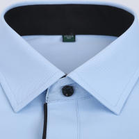 Camisa Negra De Verano Para Hombre Talla Grande 5XL Blanco Azul Estilo Formal Sin Hierro Corta Frontera Twill Cuello En V Prenda Deportiva Diaria - details 4