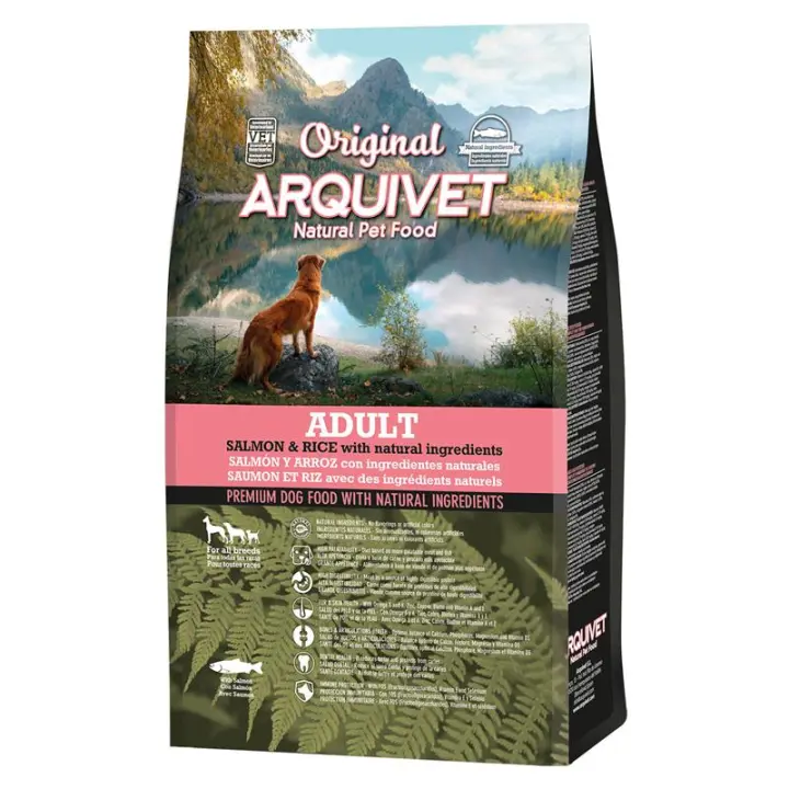 Pienso para Perros Original Adult - Adultos - Salmón y arroz - Comida para Perros - Alimento seco para Perros - Alimentación Canina - Pienso Saludable 3kg Arquivet - 1