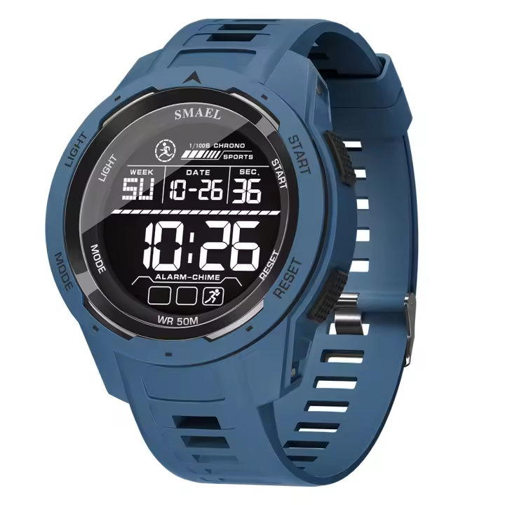 Reloj Digital SMAEL 8105 Deportivo LED Reloj De Pulsera Hombre 50m Impermeable Con Función De Parada El Tiempo Luz Retroiluminada Resistente Al Choque Para Hombres - 1