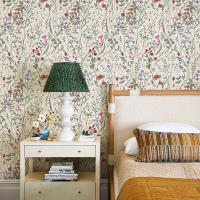 Papel Tapiz PVC Floral Beige Pálido Adhesivo Para Cocina Baño Decoración De Pared Resistente Al Agua Y a La Humedad Estilo Pastoral - details 5