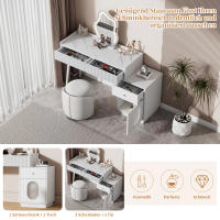Juego de tocador Blanco para Dormitory with Tres amplios bolsitos y una Puerta-Dimensiones: A100/H75/D40 cm (sin taburete) - details 4