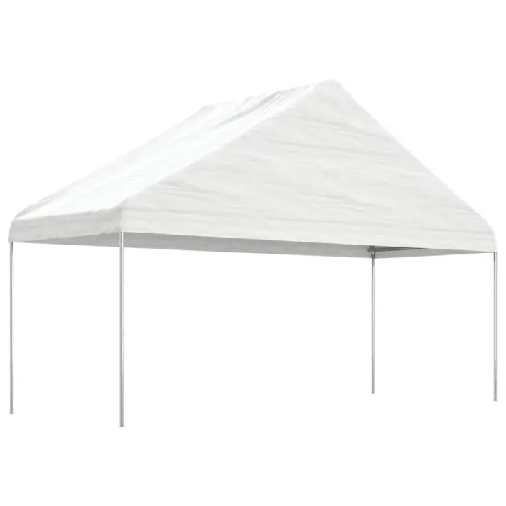vidaXL Cenador con techo polietileno blanco 5,88x2,23x3,75 m - 1