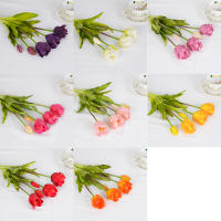 Nueva Parroquial Ola Tulipán De Silicona Flores Artificiales Suaves Y Cómodas Arreglo Floral Decoración Para Hogar Y Sala De Estar - details 4