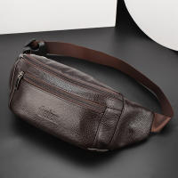 Riñonera de cuero genuino para hombre, bolso de hombro informal de negocios de alta capacidad con correas ajustables, regalos - details 5