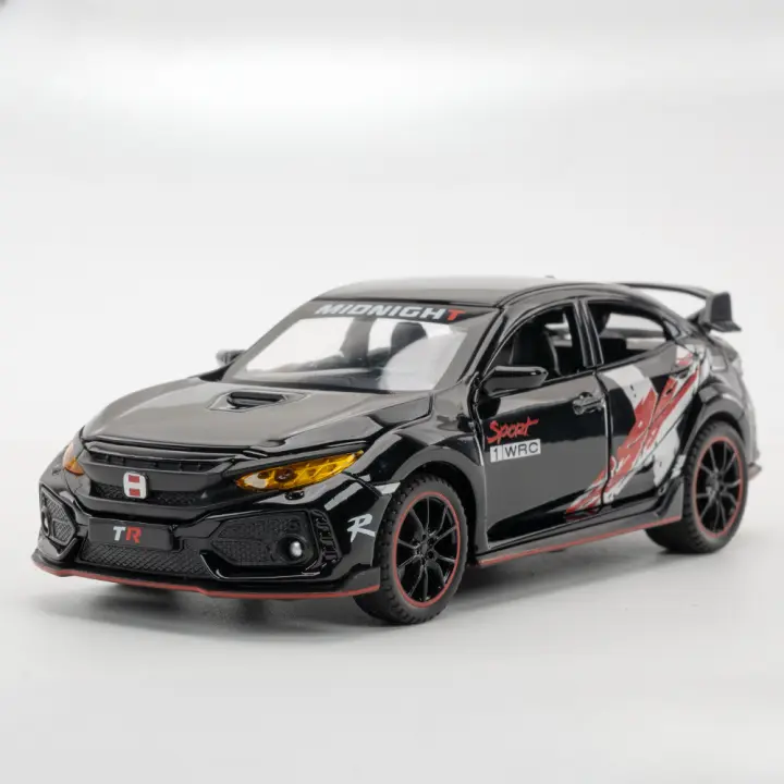 Modelo De Coche CIVIC TYPE-R a Escala 1:32 Con Puertas Abiertas Luz Y Sonido Función Retroceso Metal Y Plástico Regalo Para Niños - 1
