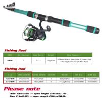 SantaKing Combo De Caña Y Carrete Giratorio 1.8M 2.1M Telescópica Con Carrete De 5.2:1 3BB Max Drag 5kg Kit De Pesca - details 1