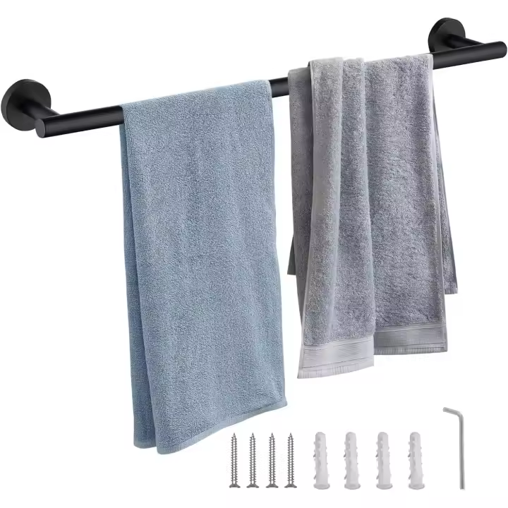 Toalleros de Baño 40CM Toalleros de Barra Acero Inoxidable Cocina Toallero Barra Toallero Montado en la Pared con Tornillos para Baño y Cocina Negro Mate - 1