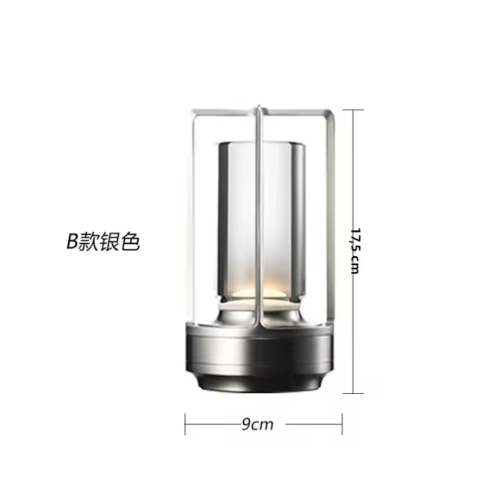 Lámpara De Mesa Sin Cable Estilo Industrial Nórdico LED Creativa Para Ambiente De Restaurante Camping Táctil Nocturna Dimmer Switch Negro - 1