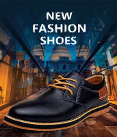 Zapatos De Cuero Para Hombre Moda Primavera Otoño Casual Lace-up Formales Negocios Bodas Vestido Zapatos Talla Grande 38-48 - details 1