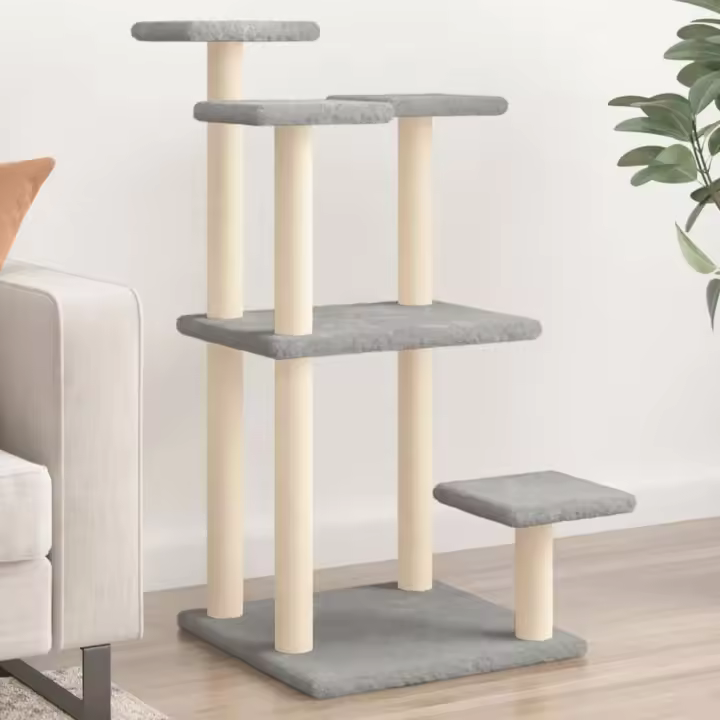 vidaXL Postes Rascadores para Gatos con Plataformas Juguete Gatitos Color Crema,  Gris claro,  Gris oscuro y mas - 1