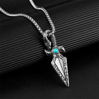 Collar De Acero Inoxidable Titanio Vikingo Pirata Cabeza De Serpiente Flecha Punta De Punta Para Hombres Y Mujeres Estilo Punk Hip Hop Joyería - details 2