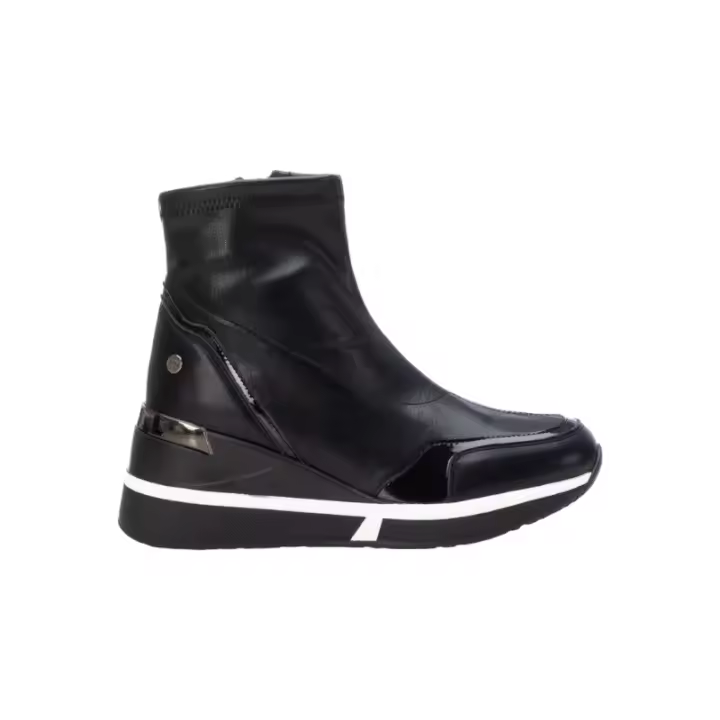 botin casual con nappa elastica con cremallera interior cuña 6cm - 1