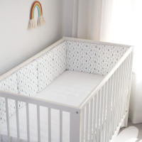 LALA - Ropa de Cama para Cuna de Bebe, ropa de Cama para recien nacidos, Valla para Bebe, Algodón Puro satinado, árbol Azul, 30x30x6, Pieza Entra Lavada. - details 1