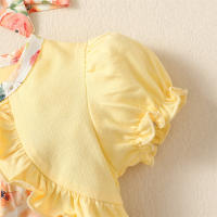 Vestido De Princesa Para Bebé Niña Con Estampado Floral Y Cinturón Kuwkuw Ropa Infantil Vestidos De Verano Para Recién Nacida Talla Ajustada Estilo Coreano - details 4