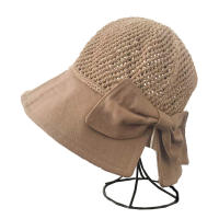 Sombrero De Verano Para Mujer COKK Tejido Al Hilo Transpirable Plegable Protección Solar Con Lazo Sombrilla Estilo Coreano Para Playa Viajes - details 10