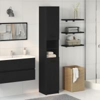 Gabinete de baño de roble negro vidaXL - 32x34x188.5 cm - details 0