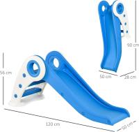 Tobogán Infantil de 18-36 Meses Tobogán para Niños Plegable con Escaleras Rampa Larga para Jardín Parque Interiores 120x50x56 cm Azul - details 2