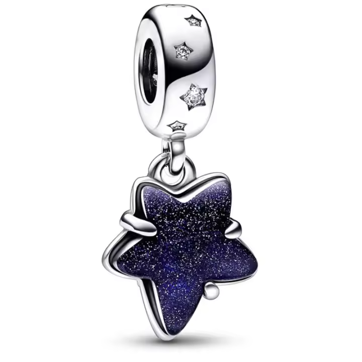 Cuentas de la tierra de la estrella del diamante de la aleación del colgante de la serie del cielo estrellado azul Colección Moments Celestia - 1