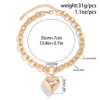 Collar De Moda Lacteo Con Colgante De Corazón Y Cadena O Grande Para Mujer Joyería De Encanto Collar De Cuello Para Fiesta Boda - details 0