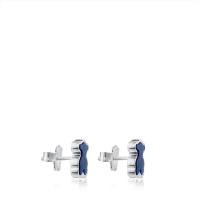 Pendientes de Oso de Plata de Ley 925, incrustaciones de Piedras preciosas Naturales, Diseño personalizado de - details 2