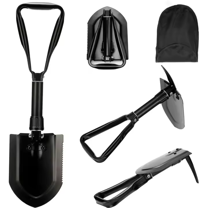 Pala plegable multifuncional, pala de nieve plegable, pala plegable militar, pala de supervivencia para acampar, pala plegable portátil para acampar, jardinería, supervivencia, senderismo, automóvil (1*) - 1