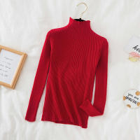 Suéter De Mujer Con Volantes Y Cuello Bajo Largo Manga Larga Tejido Básico Solido Rayado Para Otoño Invierno Top Casual - details 16