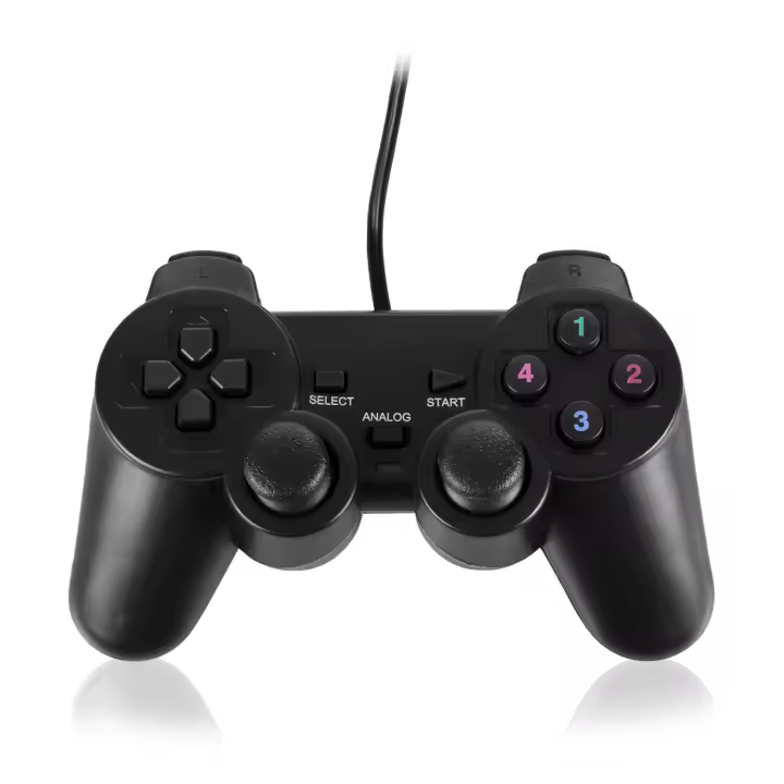 DAM Mando USB con vibración compatible con PC / PS3. 15,5x9,2x6 Cm. Color: Negro - 1