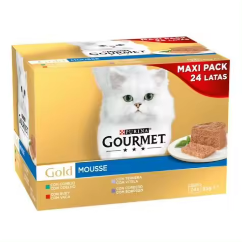 Purina Gourmet Gold Mousse Pack Surtido Carnes Gato Latas 24 x 85 gr - 1