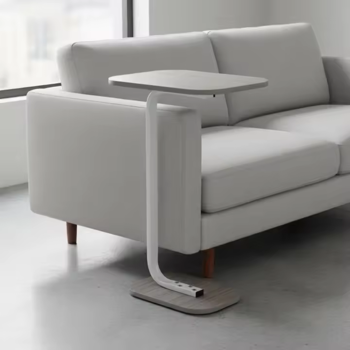MOBLEKIT | Mesas Auxiliares para Sofá o Cama de Madera y Metal, Modelos Fijos o Regulables con Opciones con Ruedas, Escritorios Compactos para Hogar - 1