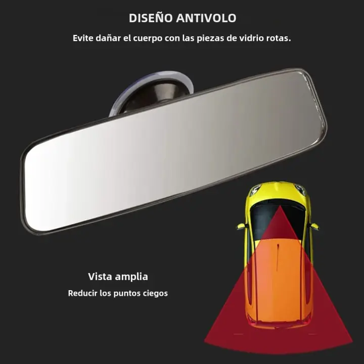 Espejo Retrovisor De Coche Universal 360 Grados Rotativos Ajustable Con Ventosa Accesorios De Decoración Para Vehículos - 1