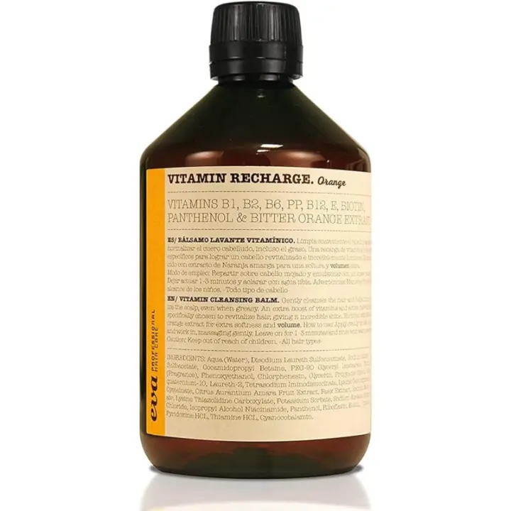 EVA PROFESSIONAL HAIR CARE VITAMIN RECHARGE ORANGE 500 ML - Bálsamo Lavante Vitamínico para Cabello Suave y Voluminoso - 1