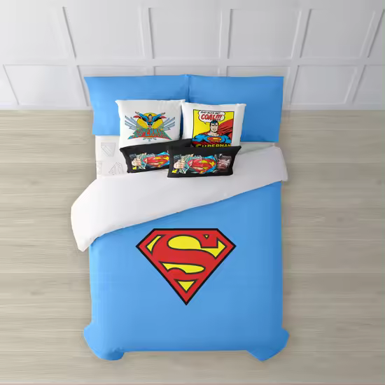 BL BELUM  Funda nórdica Superman  Funda nórdica Modelo Superman  Funda Nórdica con Botones  Funda nórdica 100% algodón  Funda Nórdica - Funda Nórdica Extrasuave - Funda Nórdica 100% Made in Spain - 1