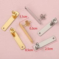 10pcs Pendantes De Estudium En Acero Inoxidable Rectangular Con Base Y Tapón Para Orejas Herramientas Para Joyería DIY - details 2