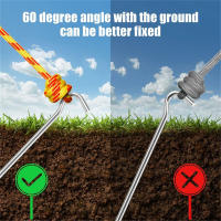 10pcs Palos De Tenda De Aluminio Con Gancho Para Camping Y Viajes Al Aire Libre Palos De Tierra Duros Y Ligeros Para Tarp Y Awning - details 4